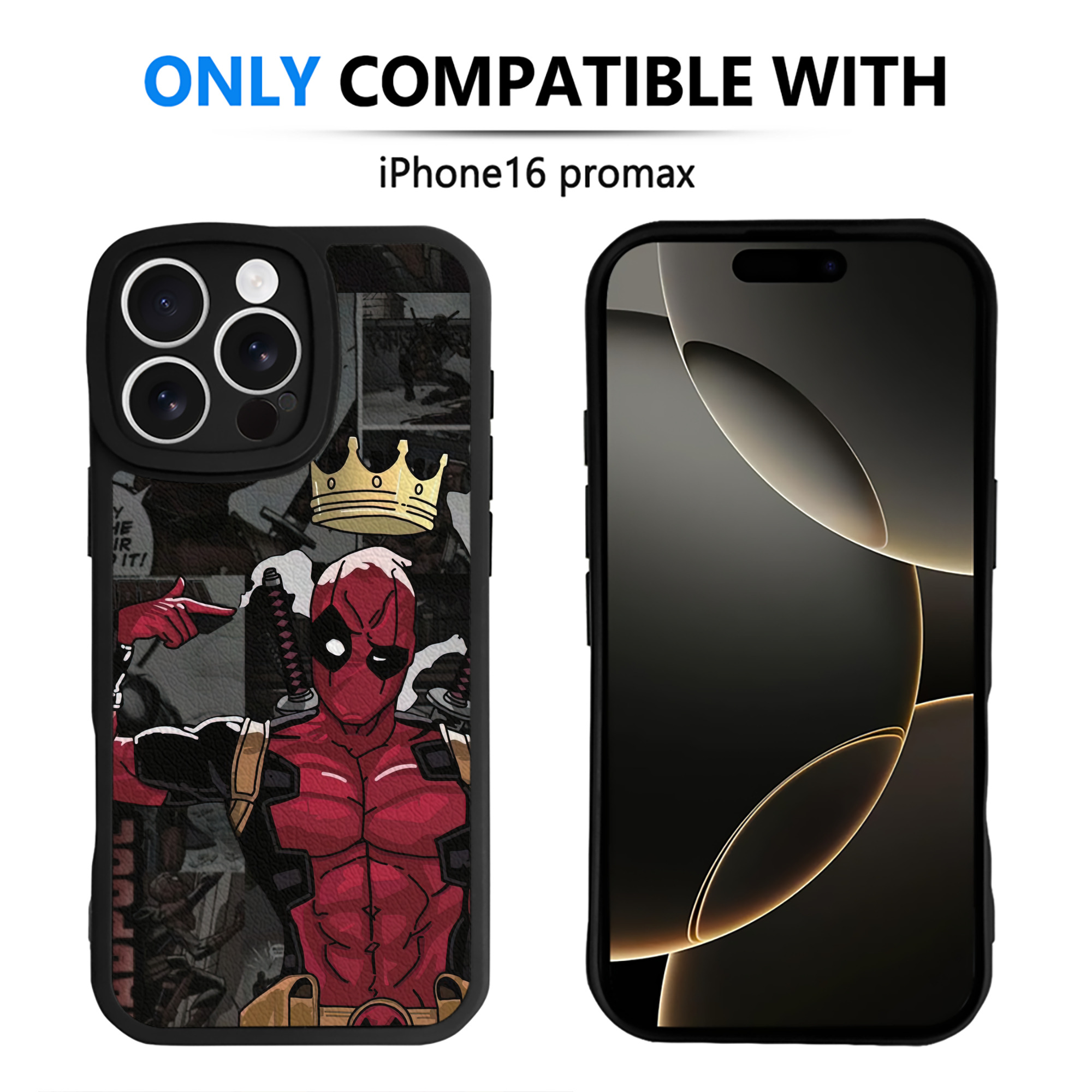 （画像用） Deadpool デッドプール 【iPhone 16シリーズ対応】シリコンスマホケース（レザー調） 材質：シリコン